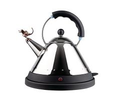 Alessi MG32REX B Tea Rex, Bollitore Elettrico in Resina Termoplastica e Acciaio Inossidabile 18/10, Nero, 5 x 31.5 x 7.1 cm