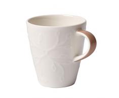 Villeroy & Boch caffÃ¨ Club Floral Touch of Hazel Tazzina da caffÃ¨, 100 ml, Porcellana Premium, Bianco/Marrone