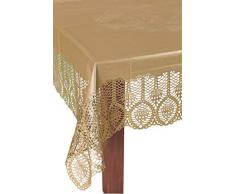 Villa dEste Home Tivoli Lace Tovaglia Tonda, Oro, PVC
