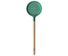 Thomas 69068-321328-05719 schiuma cucchiaio in legno di faggio, 33 cm, in silicone verde