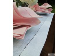 LinenMe 1-Pezzo 40 x 200 cm runner da tavolo lino Emilia, bianco