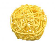Steingaesser 02227 03 4802 - Confezione comprensiva di 4 Palline in Vimini, Colore Giallo Sole