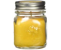 Candele DAurora Anna Candela Profumata con Vaso di Vetro E Coperchio, Cera, Giallo, 6.5x6.5x8.5 cm