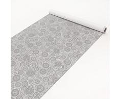 Apalis Pellicola Adesiva - 60s Retro Cerchio Modello Bianco Grigio Chiaro Autoadesivo per mobili, Design Fai da Te, Pellicola di Vetro e Legno, Pellicola Decorativa, Altezza 150 cm x Larghezza 100 cm