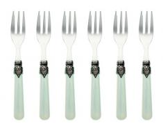 Vintage - Set di 6 forchettine da Dessert, 2,5 mm Blu Laguna