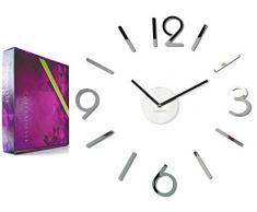 FLEXISTYLE Orologio da Parete Fai da Te Salotto Tondo Moderno Admirable 4 Decorativo Silenzioso 50-75 cm