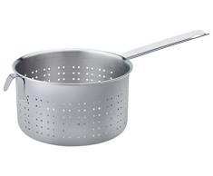 Pentole Agnelli Linea Acciaio Scaldapasta Cilindrico con Manico, 20 cm