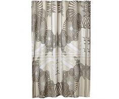 MSV 140803 - Tenda per Doccia, in Poliestere/plastica/Polipropilene, Motivo: Ombrello Grafico, 180 x 200 x 0,1 cm, 12 Occhielli Inclusi, Colore: Marrone