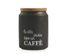 Villa dEste Home Tivoli Idee Barattolo Caffè con Coperchio Bamboo, Nero