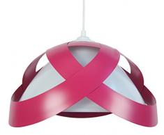 Tosel 11164 - Lampada a sospensione Cross Ring in acciaio/vetro 100 W E27 Rosa