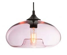 Lampadario Bronks, Sospensione Vetro Glossy, 40 W, Rosa, Ø 18 x H 30 cm