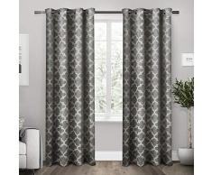 Exclusive Home Tende Cartago Isolato Tessuto Oscurante. Occhielli Finestra Tenda a Pannello, Nero Perla, 54Â x 243,8Â cm, Set di 2