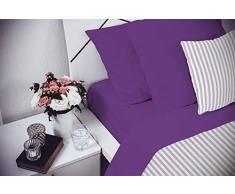 Elegant Cl El Viola 2Pst Completo Letto, Microfibra, Matrimoniale, 250 x 280 cm, 4 unitÃ 