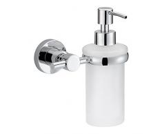 nie wieder bohren - Dispenser di sapone Loxx, ottone placcato cromo, 12,7 x 10,7 x 10,7 cm
