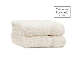 Catherine Lansfield zero Twist viso in coppia, cotone, crema, Cotone, Cream, bagno lenzuolo