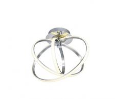 Trio Leuchten Trio 674312406 Corland Plafoniera LED, 1x24 Watt, Cromo/Bianco, 48x40x38 cm 24 W