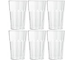 Viva Haushaltswaren - 6 Bicchieri da longdrink, in policarbonato Trasparente, Circa 400 ml, impilabili