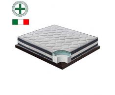 Materassiedoghe Materasso Gel rinfrescante a 9 Zone Differenziate Alto 25cm con Memory GelOrtopedico Certificato Presidio Medico Classe I con DETRAZIONE FISCALE (160x200), Tessuto, Bianco