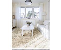 benuta Vintage im Used-Look Velvet Cream 120x170 cm | Moderner Teppich fÃ¼r Schlafzimmer und Wohnzimmer Tappeto, Fibra Sintetica, Crema, 120 x 170 cm