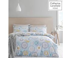 Catherine Lansfield Anja Floral Set Copripiumino per Letto Matrimoniale, Poliestere, Uovo di Anatra piumone 2 piazze