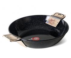 Garcima 5020003 Padella Doppia Fonda, con Manici, Smaltata 45 cm Nero