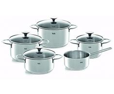 Fissler 040-114-05-000/0 Copenhagen - Portalampada in acciaio INOX, 5 pezzi Set di pentole in acciaio 18/10
