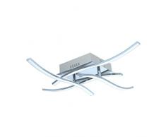 Eglo VALMORA Lampada da soffitto Integriert, Chrom/WeiÃ, 56 x 56 x 10.5 cm, led, alluminio;plastica