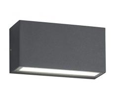Trio Leuchten Trent - Lampada da parete per esterni, in alluminio, 10 W, colore: Antracite