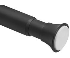 AmazonBasics Bastone per tenda da doccia e da porta, lunghezza regolabile, Nero, 78-108