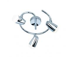 Reality Leuchten Reality R82513906 Lille Faretto, 3xSMD, 4 W LED, Cromo/Bianco, 16 cm