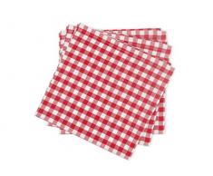Set di 3 tovaglioli in Cotone Vichy Rosso