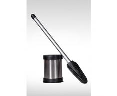 ESH EQUIPEMENT Spazzola per WC Antibatterico, Senza Pelo, con Membrana Flessibile di Pulizia in Silicone, Colore: Nero