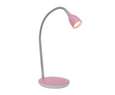 Brilliant - Lampada a LED da tavolo modello Anthony, colore: rosa/ferro, con interruttore;individualmente regolabile da braccio regolabile