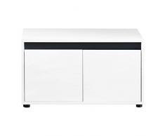 trendteam smart living - Guardaroba sol, 80 x 45 x 35 cm, Corpo Bianco, Parte Anteriore Bianca Lucida Laccata con Pannello Intercambiabile in Grigio e altrove