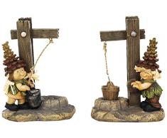 Sunny Toys 14787 - Folletti della pigna alla Fontana in Poliestere, Circa 16 cm, Set da 2 Pezzi Assortiti