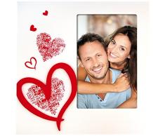 Zep S.r.l W4146 - Cornice portafoto con Cuori, 10 x 15 cm, Color Vaniglia