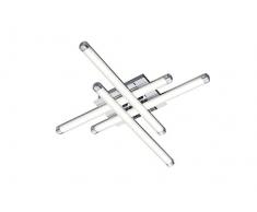 Reality Street Plafoniera, LED Integrati, 4 Diffusori Satinati 5 W, Cromo