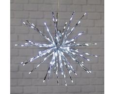 XMASKING TWIGball Argento, diam. 45 cm, 160 LED Bianco Freddo, Effetto Flashing, Oggetti Luminosi, Decorazione di Natale, luci di Natale