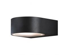 Konst Smide 7510-750 - Lampada da parete Teramo, larghezza 17 cm, spessore 18,5 cm, altezza 7 cm, 1 x 40 W, IP43, in alluminio laccato, colore: Nero opaco, agl (allgebrauchsglÃ¼hlampe), elettrico