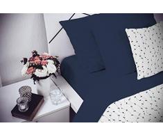 Elegant Cl El Blu Scuro 2Pst Completo Letto, Microfibra, Matrimoniale, 250 x 280 cm, 4 unitÃ 