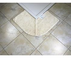 Cazsplash - Tappetino angolare per Doccia, Cotone, Crema, 47 x 44 x 6.5 cm