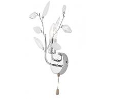 GLOBO, Lampada da parete cromata, con interruttore a corda, plastica