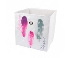 Douceur d interno colour Bridge Cestino portaoggetti poliestere 26 x 26 x 26 cm, Altro, bianco, 26*26*26CM