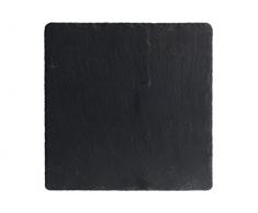 H&H Ardesia Set 6 Piatti Quadrati, Nero, 30x30x0.5 cm
