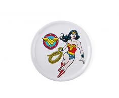 Excelsa Wonder Woman Piatto Pizza, Porcellana, Bianco, Diametro: 31 cm