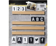 SecuritÂ -Â Lettera mensola con Lettere e Numeri, Teak, 1Â m