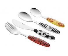 Esmeyer Safari - 4 Posate per Bambini Safari in Acciaio Inox 18/0 Lucide, in Scatola Regalo ** consigliato per Bambini dai 3 Anni in su **