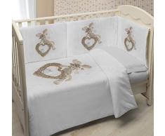 Ipersan Set 5 Pezzi Copripiumino Lettino Fotografico Piazzato Fine Art Renna, 100% Cotone, Grigio, 111x151x1 cm, 5 unitÃ 