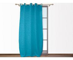 Tenda goffrata con occhielli 140 x 250 cm CROCO turchese