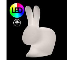 Qeeboo Rabbit Lampada da Esterni LED, Bianco, 68.8x39.5x80 cm